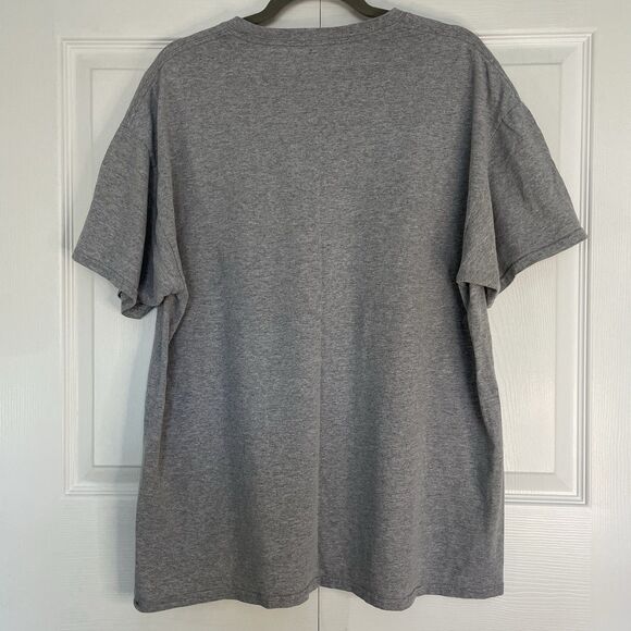 Vtg Fruit of the Loom Groovy Mushroom Graphic T-Shirt Heather Gray Men’s Size XL - Picture 4 of 6